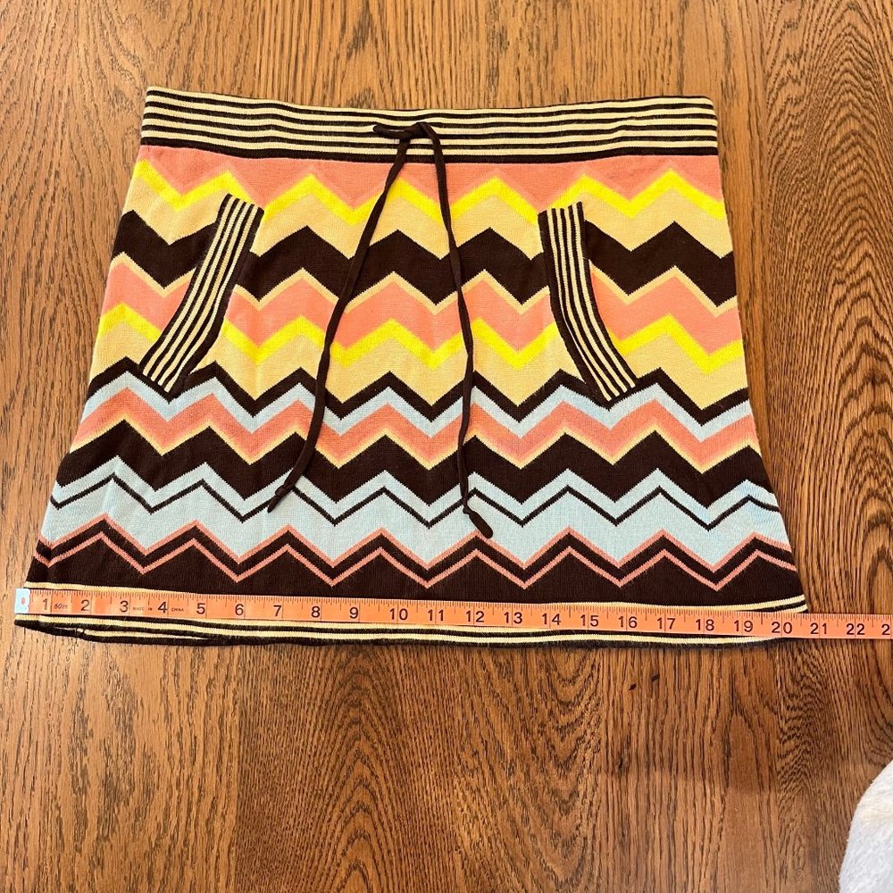 Missoni Knit Multicolor Zig Zag Print Mini Skirt Size Sm/Md - Picture 5 of 7